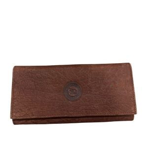 Elephant Genuine Leather Brown Long Wallet